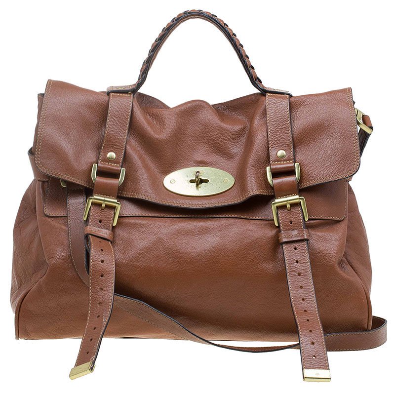 Pre Owned Mulberry Brown Leather Oversized Alexa Satchel