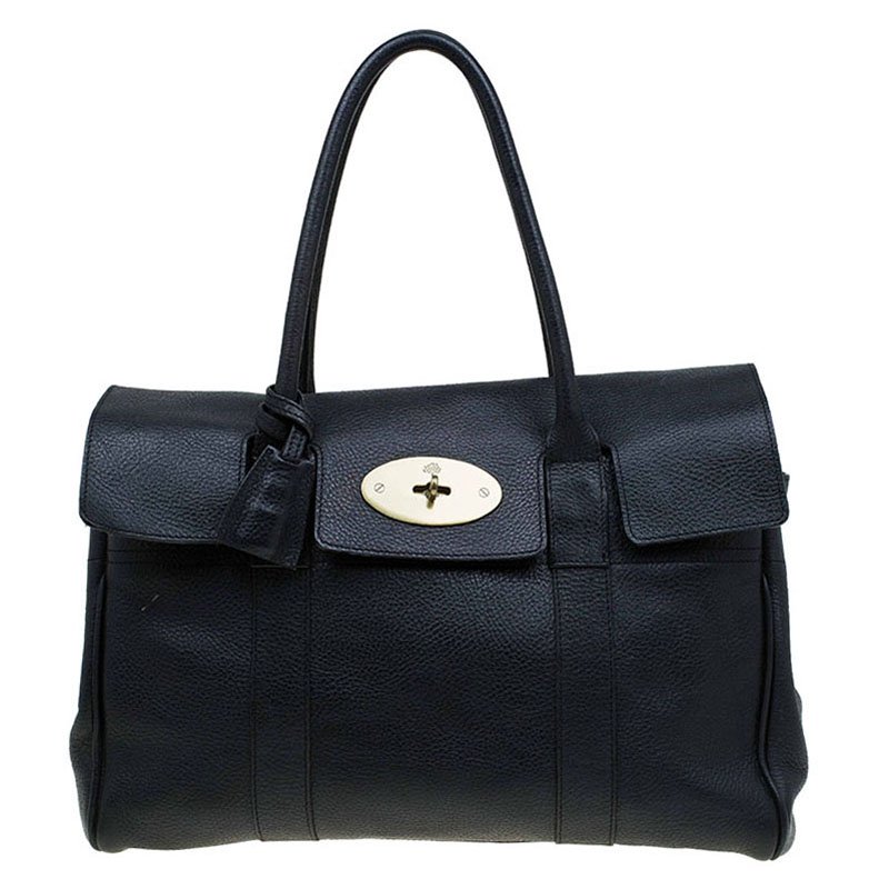 Pre Owned Mulberry Black Leather Bayswater Satchel