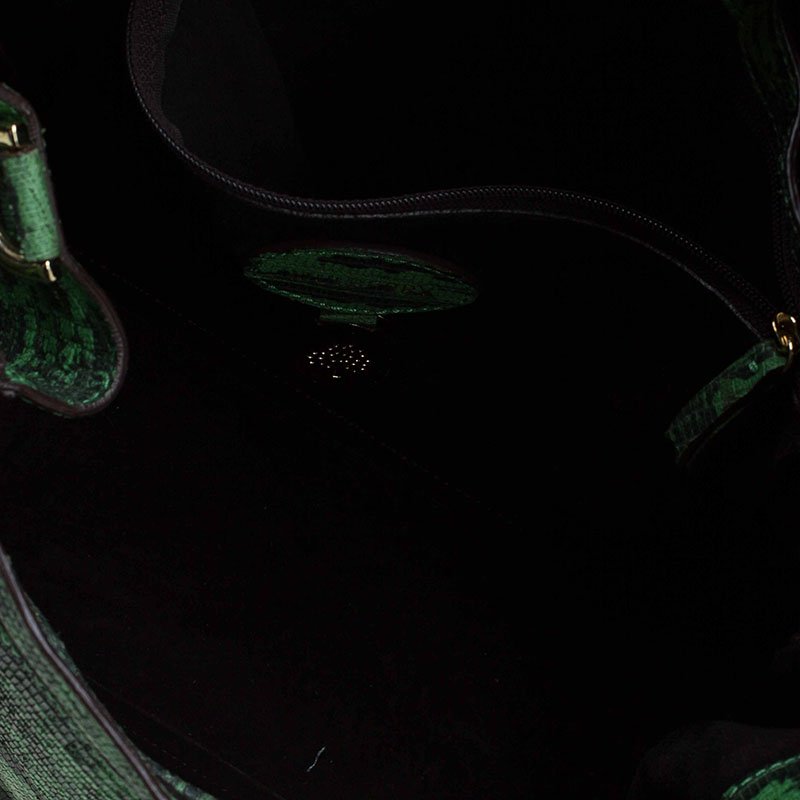 Pre Owned Mulberry Green Lizard Embossed Leather Alexa Shoulder Bag