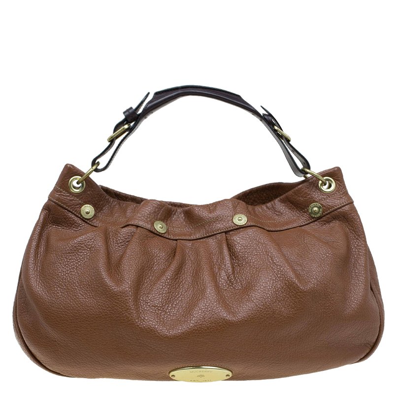 Mulberry Chocolate Brown Pebbled Leather Mitzy Hobo
