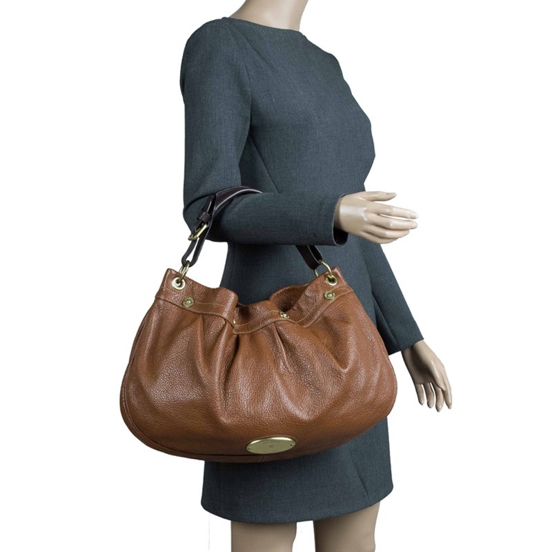 Pre Owned Mulberry Chocolate Brown Pebbled Leather Mitzy Hobo