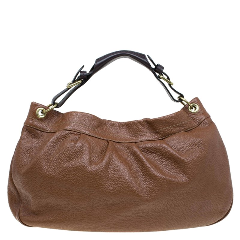 Pre Owned Mulberry Chocolate Brown Pebbled Leather Mitzy Hobo