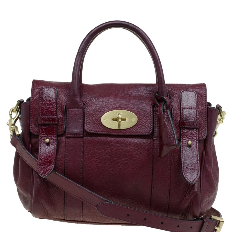 Mulberry Burgundy Leather Heritage Bayswater Satchel