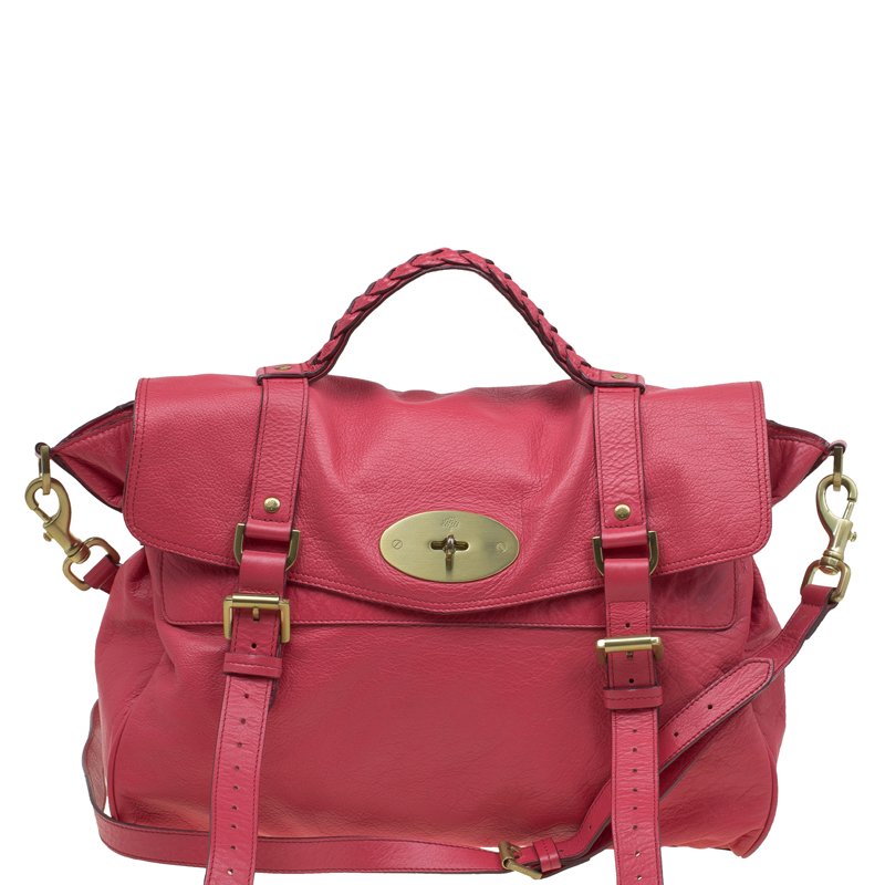Mulberry Red Leather Oversized Alexa Satchel