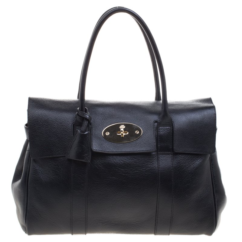 Pre Owned Mulberry Black Leather Bayswater Satchel