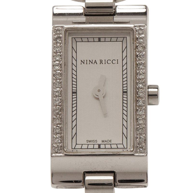 Pre Owned Nina Ricci Silver Stainless Steel Women's Wristwatch 16MM