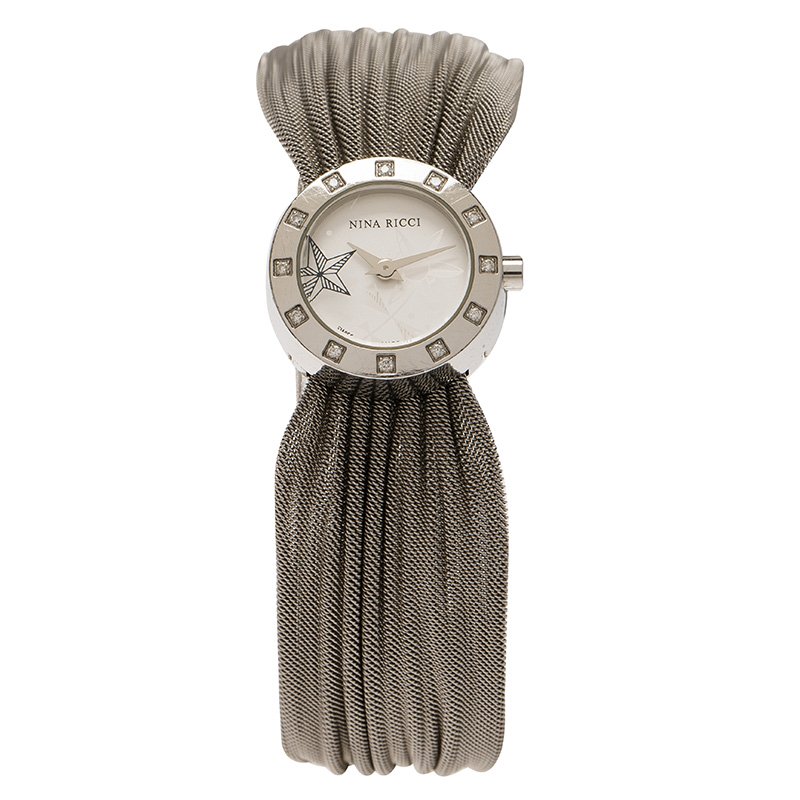 Pre Owned Nina Ricci Silver Stainless Steel Women's Wristwatch 16MM