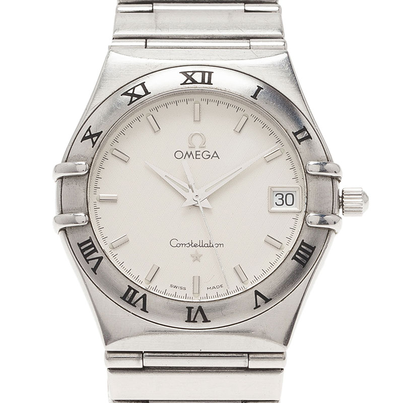 Omega White Stainless Steel Constellation 1552 Women’s Wristwatch 33MM