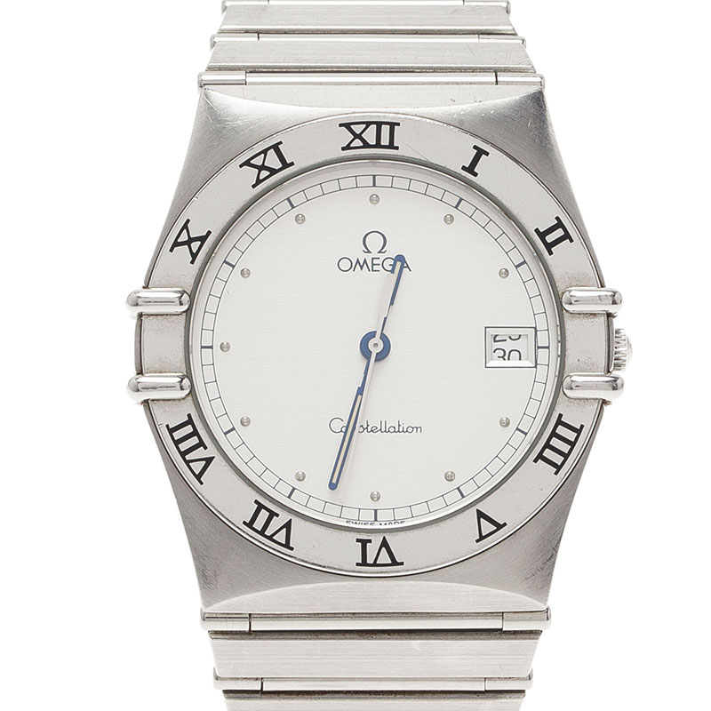 Pre Owned Omega Silver Stainless Steel Constellation 1448 Women’s Wristwatch 33MM