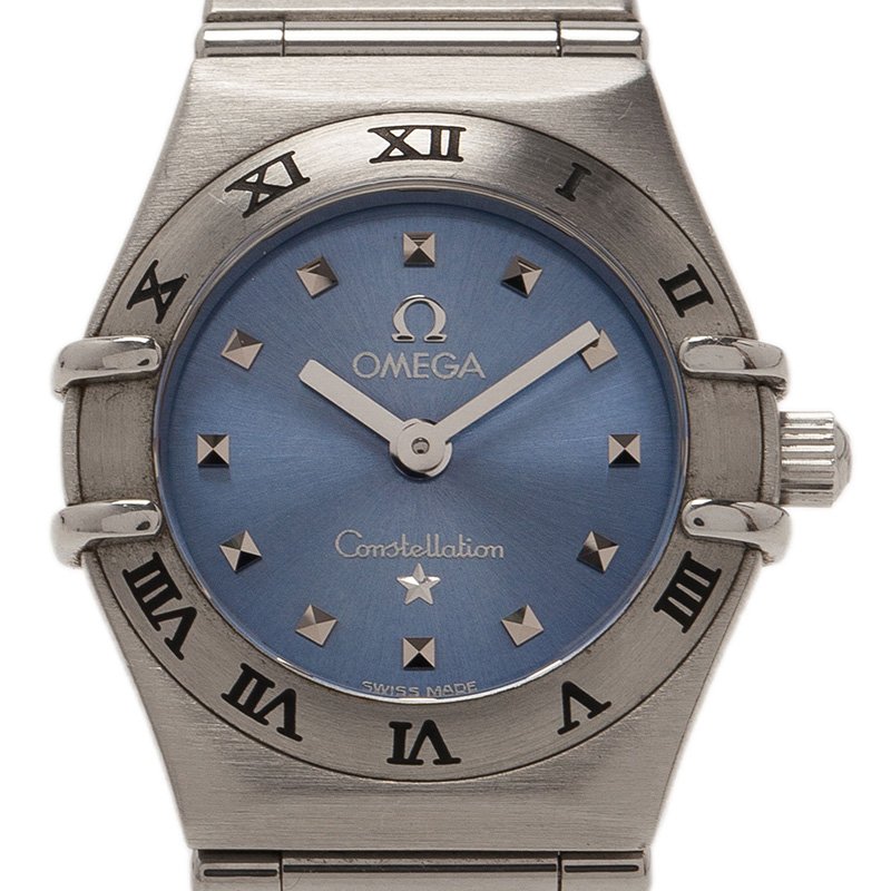 Omega Blue Stainless Steel Constellation My Choice Women's Wristwatch 26MM