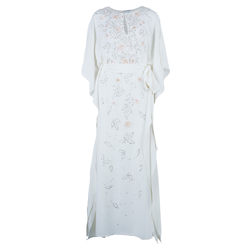 Pre Owned قفطان اوسكار دي لا رينتا مشغول خرز L