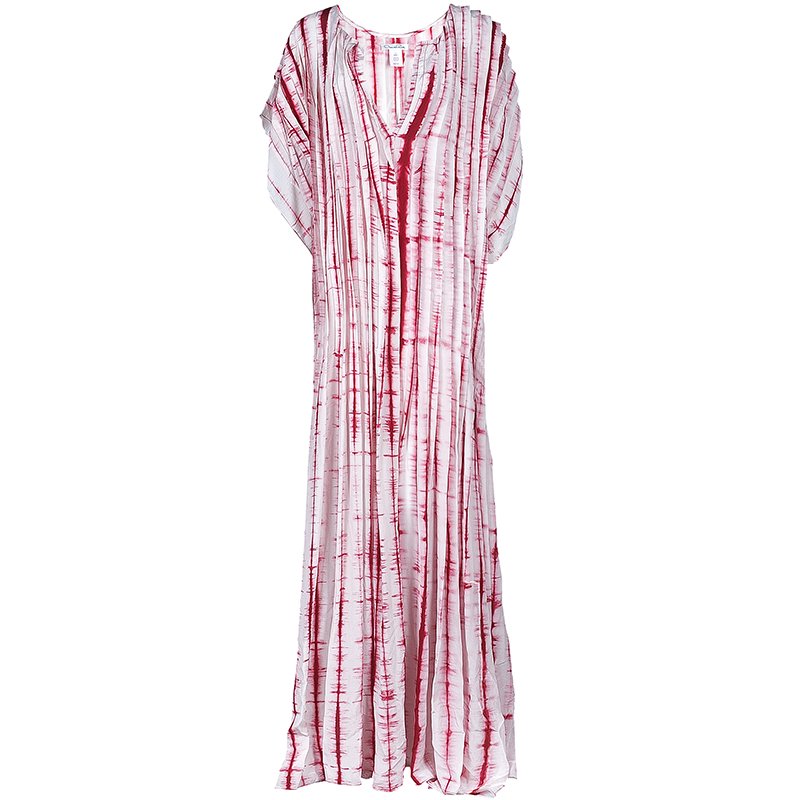 Pre Owned Oscar de la Renta Tie-dye Printed Kaftan L