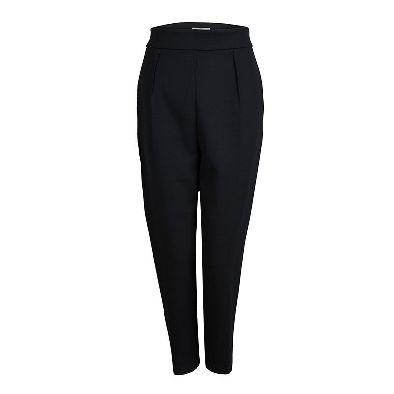 Pre Owned Paule Ka Black High Waist Straight Fit Trousers L