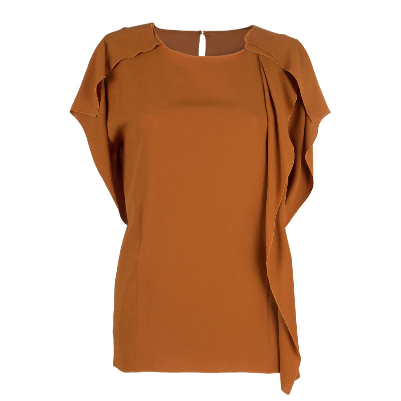 مملوكة مسبقًا Philosophy di Alberta Ferretti Orange Asymmetric Top M