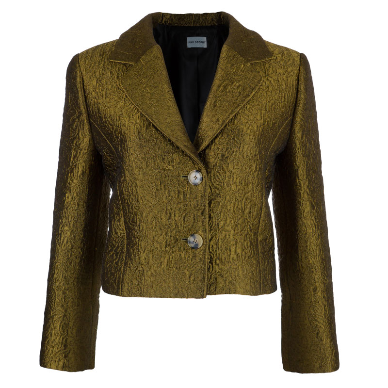 Philosophy di Alberta Ferretti Bronze Textured Jacket M