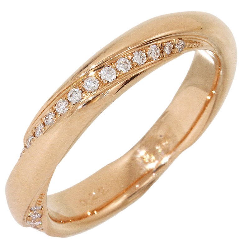 Ponte Vecchio 0.22ct Diamond Rose Gold Ring Size 53