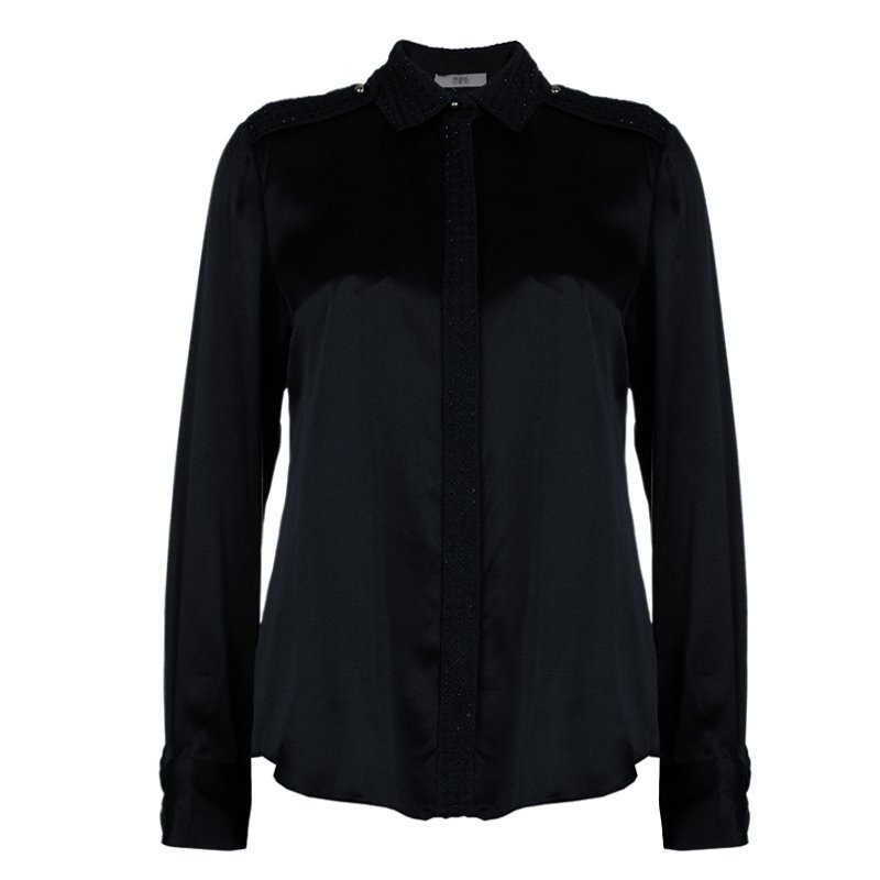 Prabal Gurung Draped Embellished Shirt Top M