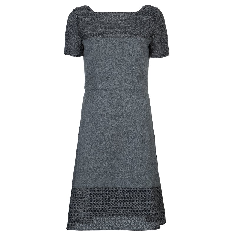 Prabal Gurung Grey Wool Dress M