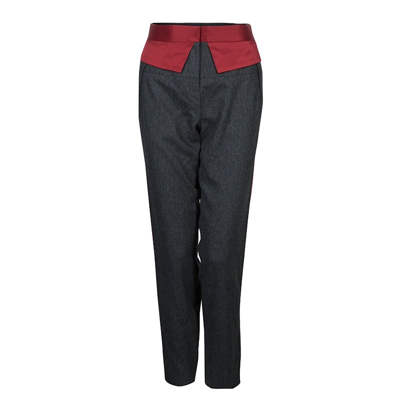 Prabal Gurung Grey Wool Trousers M