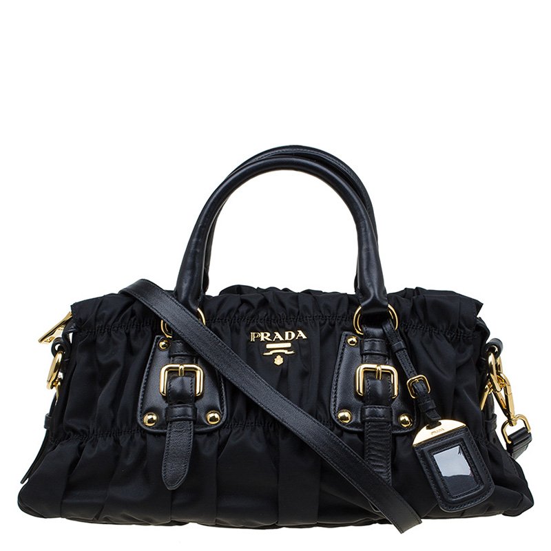 Pre Owned Prada Black Nylon Medium Tote