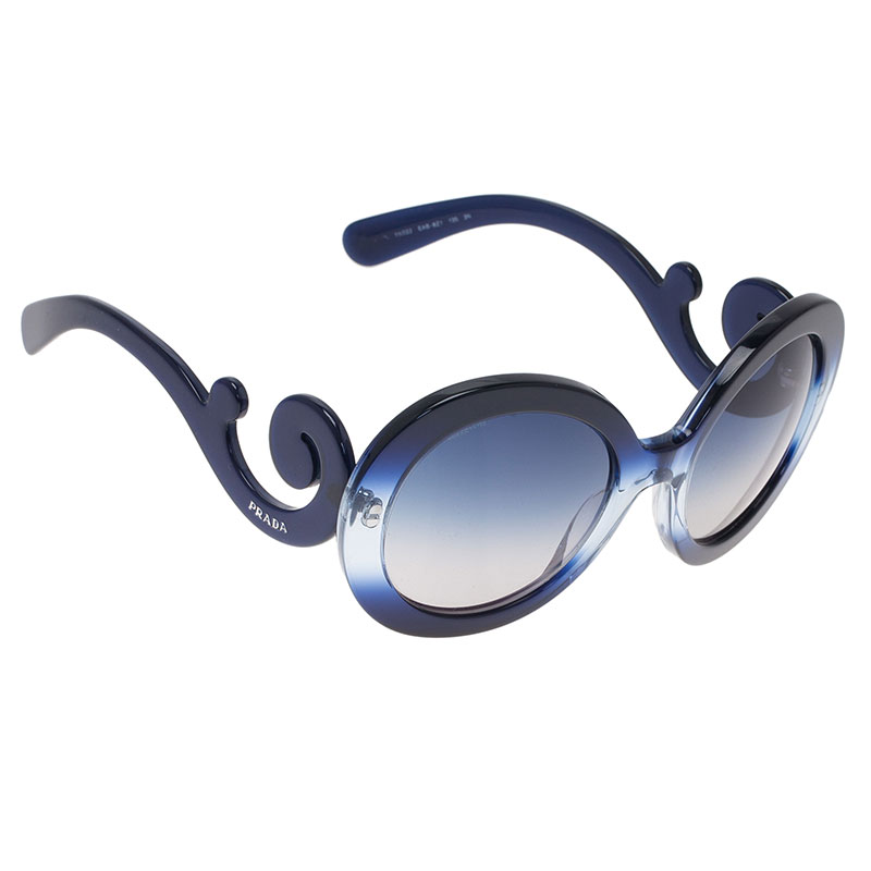 نظارات شمسية برادا باروك أزرق مستديرة