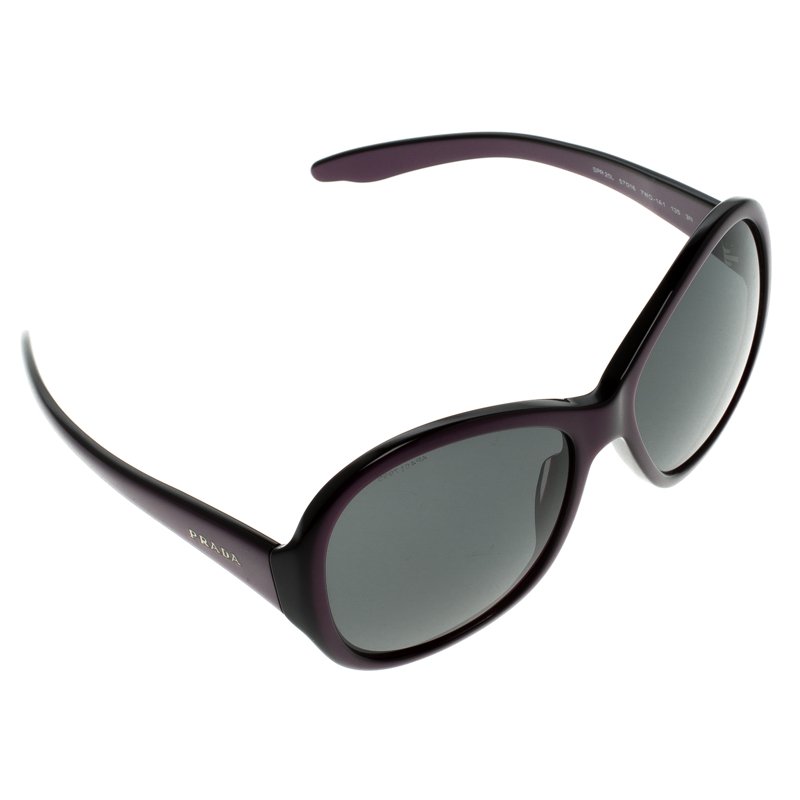 Prada Black/Purple SPR20L Oversized Round Sunglasses