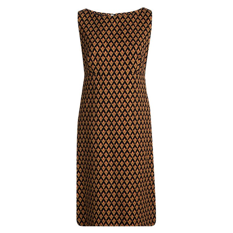 Pre Owned Prada Multicolor Diamond Print Sleeveless Dress M