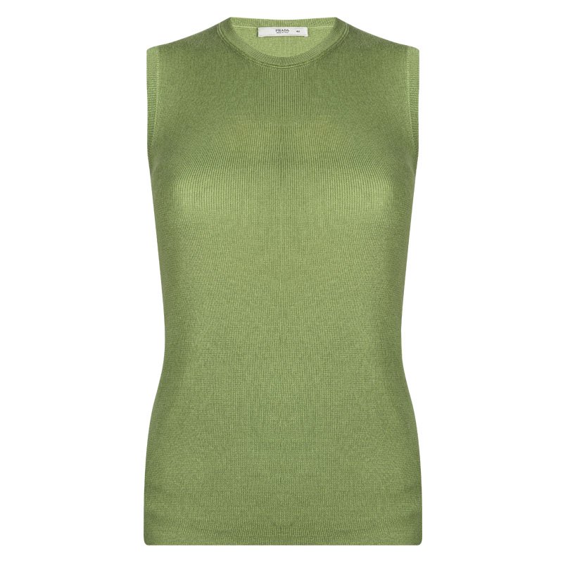 Pre Owned Prada Green Sleeveless Sweater M