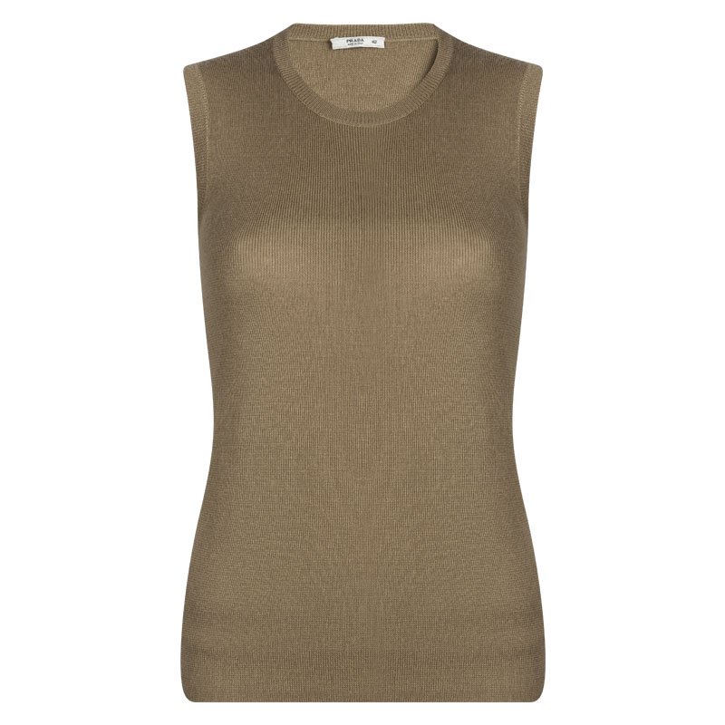Pre Owned Prada Brown Sleeveless Sweater M