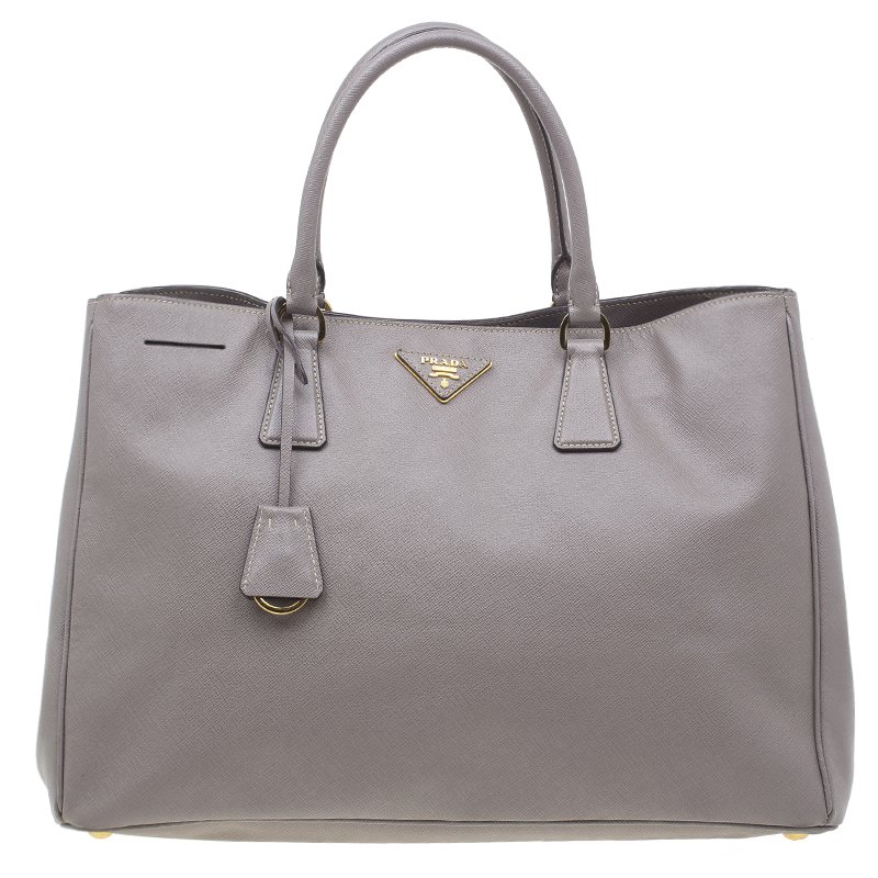 Prada Grey Saffiano Medium Lux Tote Prada TLC