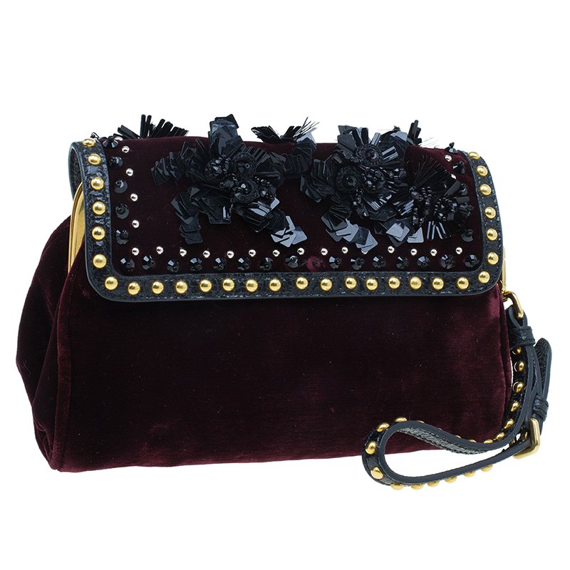 prada velvet clutch