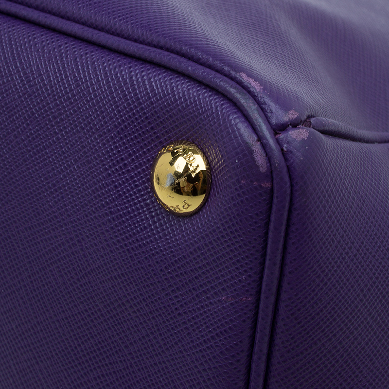 Prada Purple Saffiano Lux Leather Large Double Zip Tote at 1stDibs