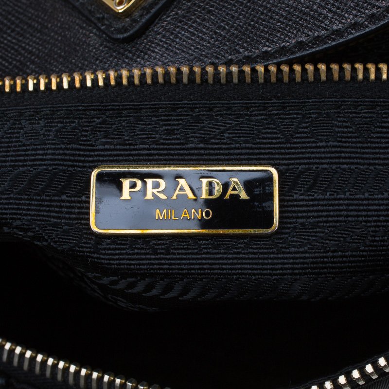 Prada Black Nylon Two-Flap Crossbody Bag 2VH059