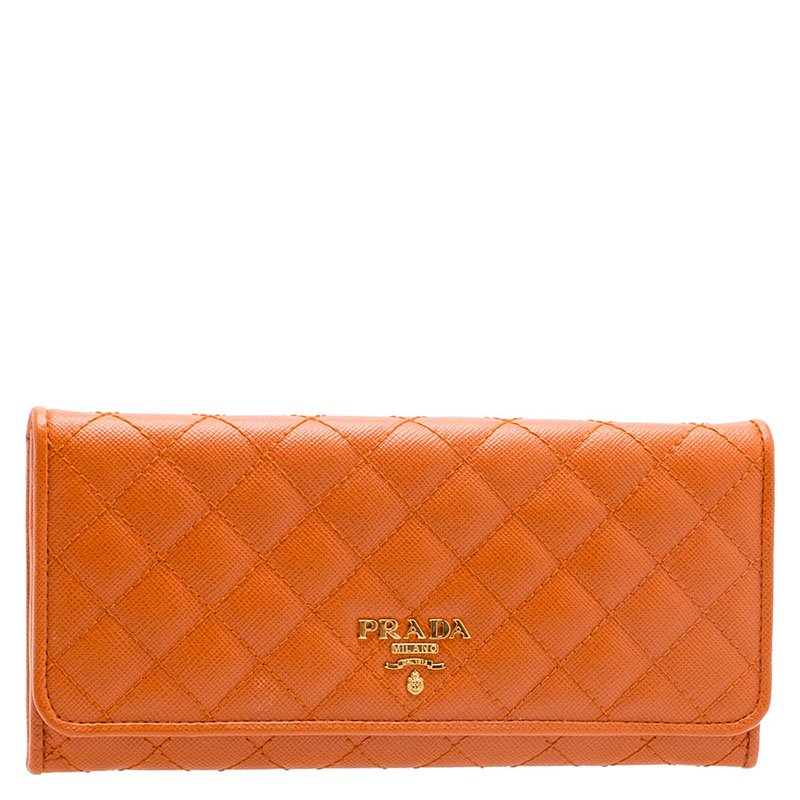 prada orange wallet