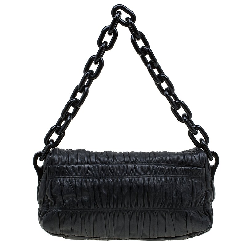 Prada black cheap chain bag