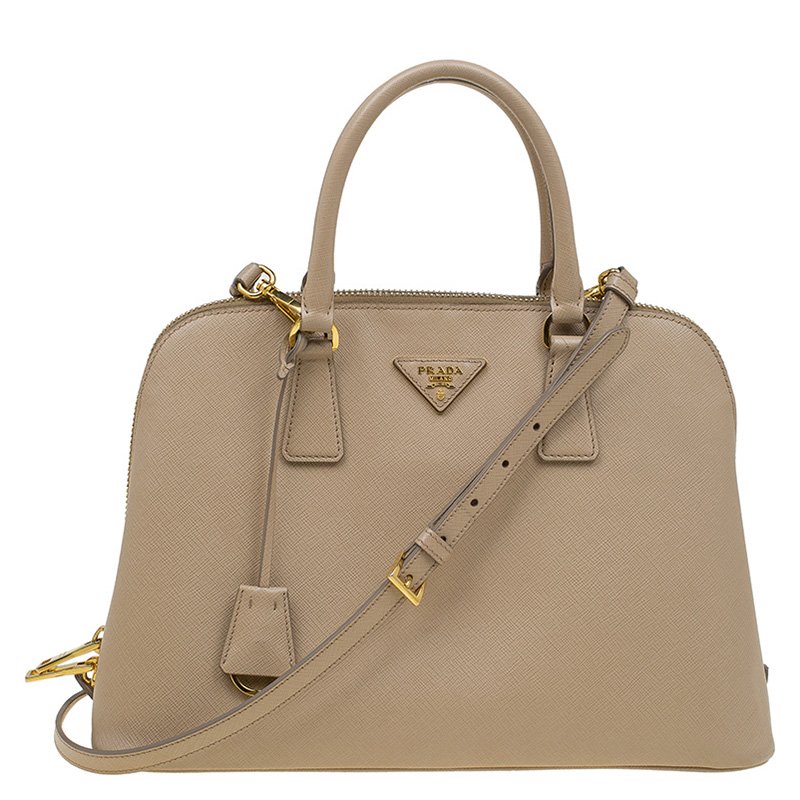 Pre Owned Prada Beige Saffiano Lux Leather Tote