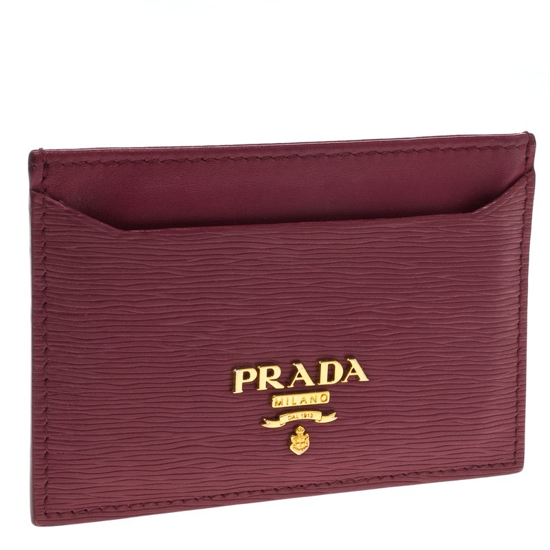 Prada Dark Pink Leather Card Holder Prada | TLC