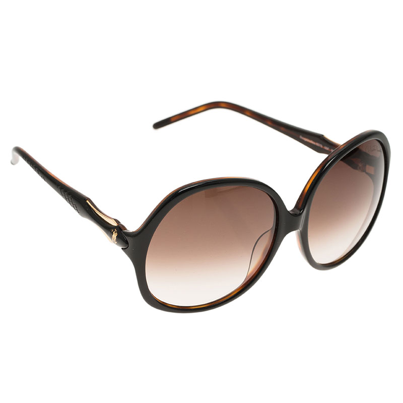 Pre Owned نظارة شمسية روبرتو كافالي بوغينفيليا بني غامق مربعة