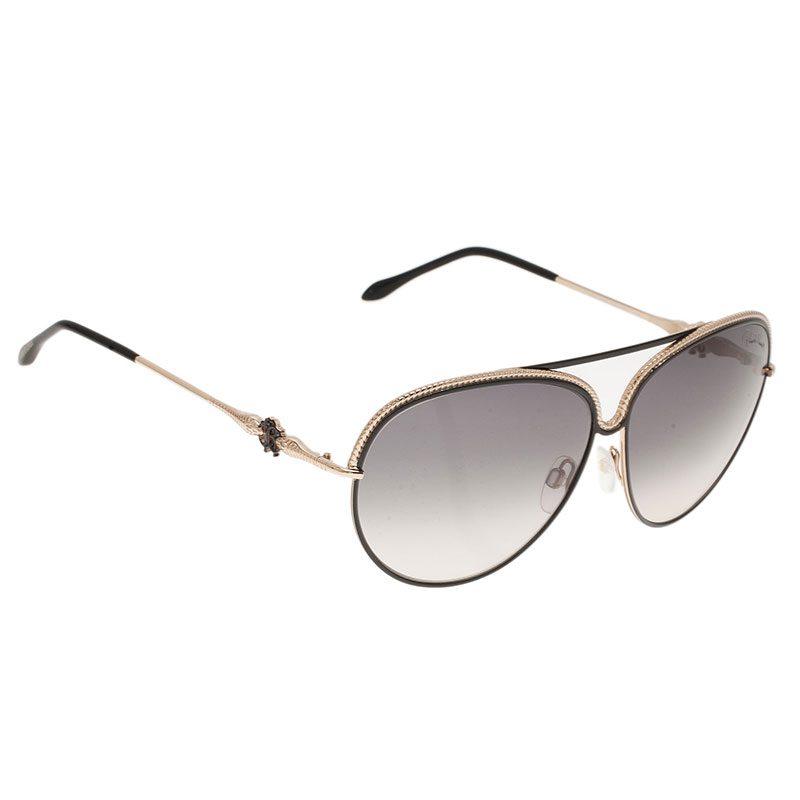 Pre Owned Roberto Cavalli Black Tureia Aviators