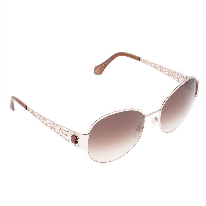 Pre Owned Roberto Cavalli Gold Alchiba Round Sunglasses