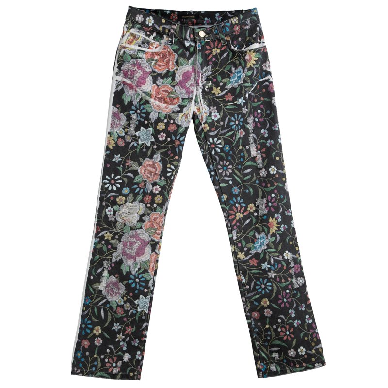 floral pattern jeans
