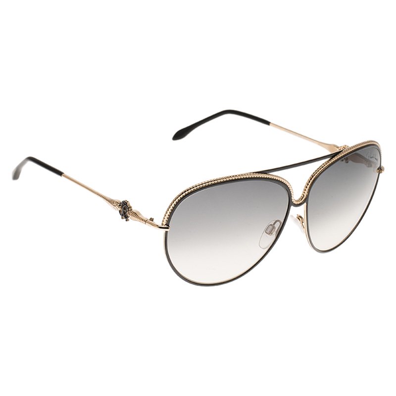 Pre Owned Roberto Cavalli Black and Gold Tureia Sunglasses