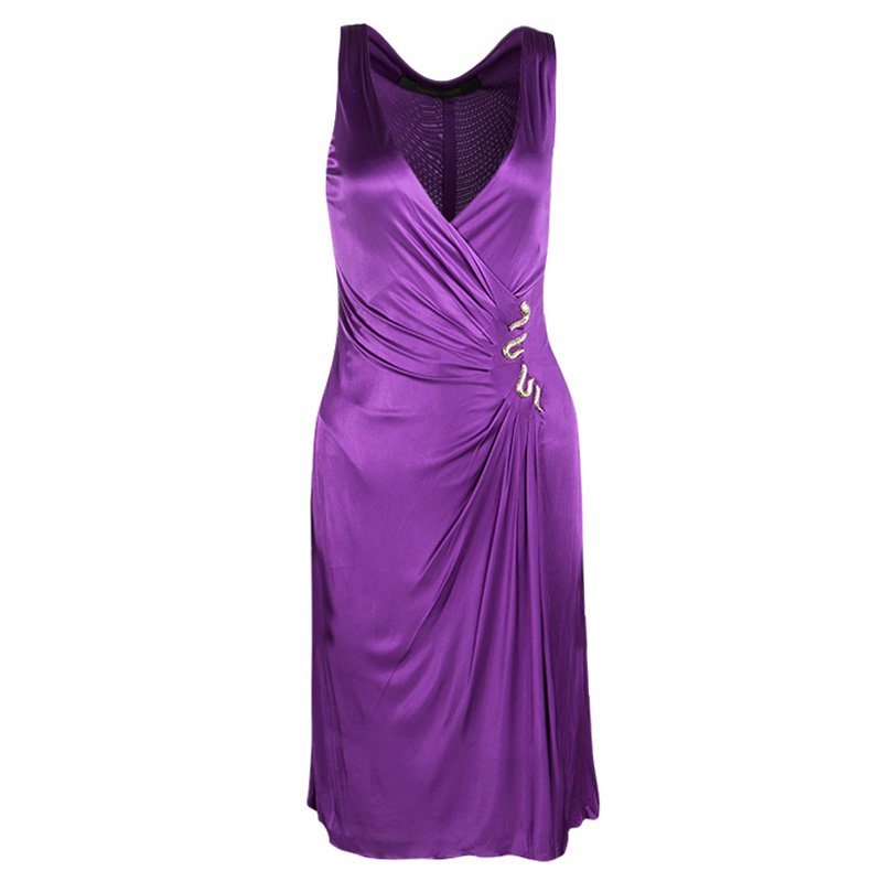 roberto cavalli purple dress