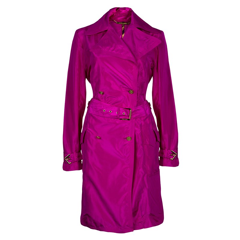 Pre Owned Roberto Cavalli Pink Silk Coat M