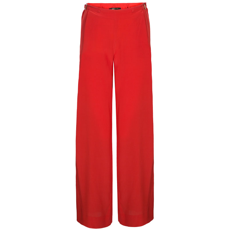 Pre Owned Roberto Cavalli Red Wide-leg Trousers S
