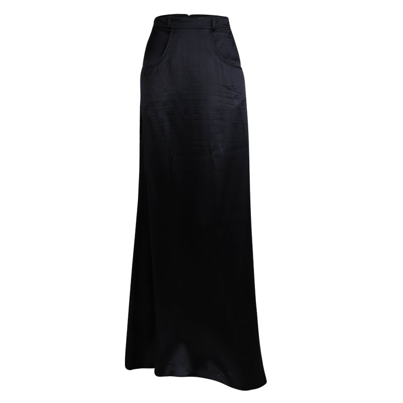 Roberto Cavalli Black Silk Maxi Skirt S Roberto Cavalli | The Luxury Closet