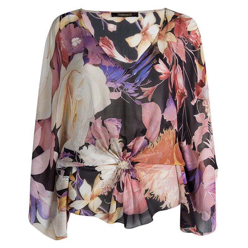 Pre Owned توب روبرتو كافالي منقوش برباط M