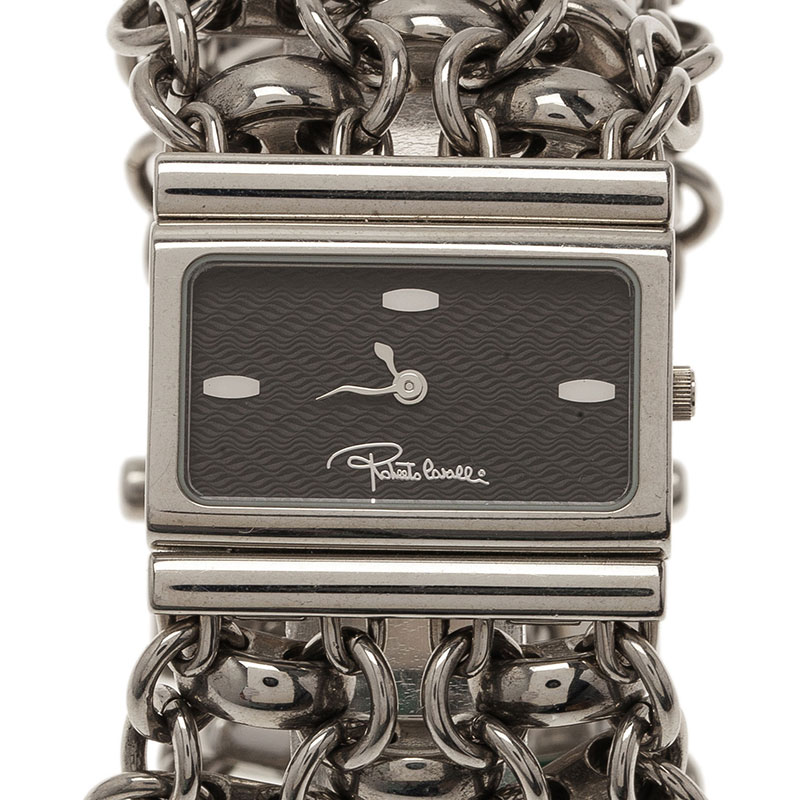 Roberto Cavalli Black Stainless Steel Chain Women's Wristwatch 28MM