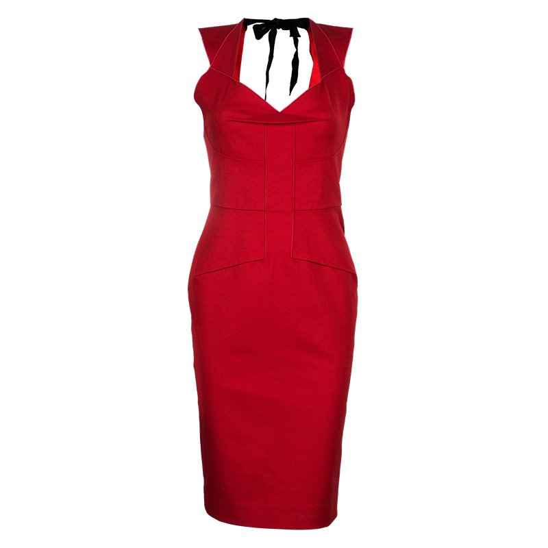 Roland Mouret Red Structured Dress M
