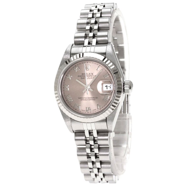 Pre Owned Rolex Pink Stainless Steel Datejust Women's Wristwatch 26MM
